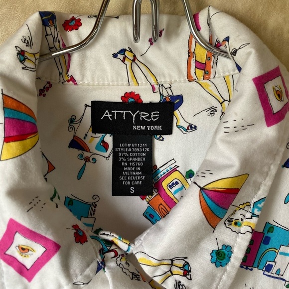 Vintage 90s Y2K White Patterned “City Girls” Jacket Button Front All Over Print - Picture 5 of 7